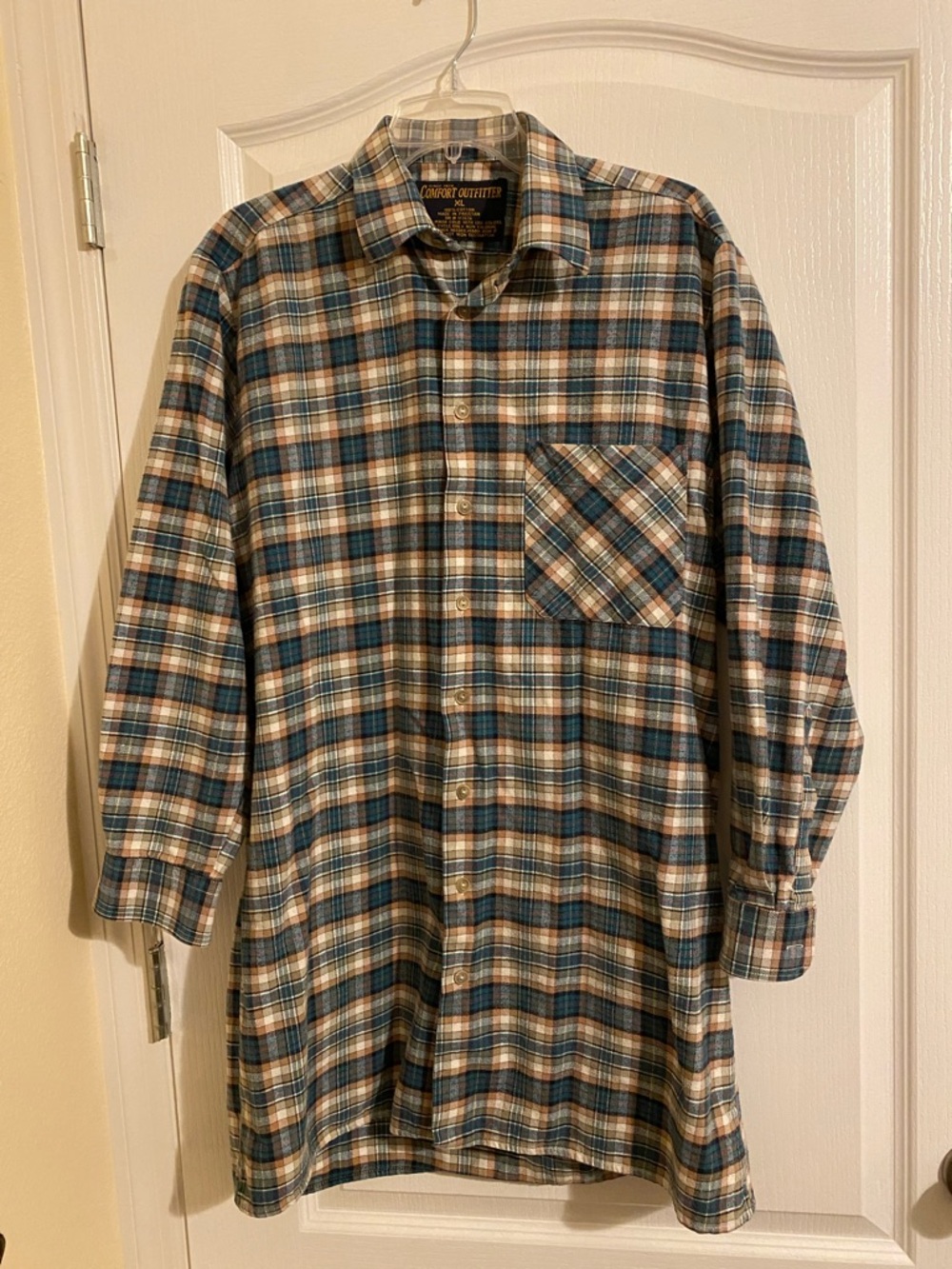VTG Comfort Outfitters Long Heavy Plaid Flannel Shirt Jacket Workwear Outdoor XL